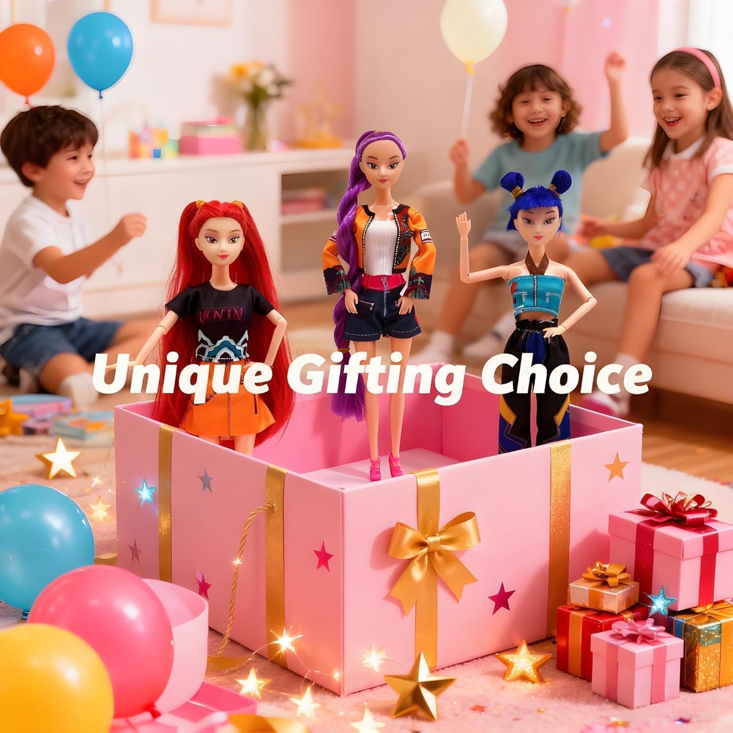 Huntrix 11.5" Poseable Dolls 3-Pack — K-Pop Demon Hunters Collectible Action Dolls