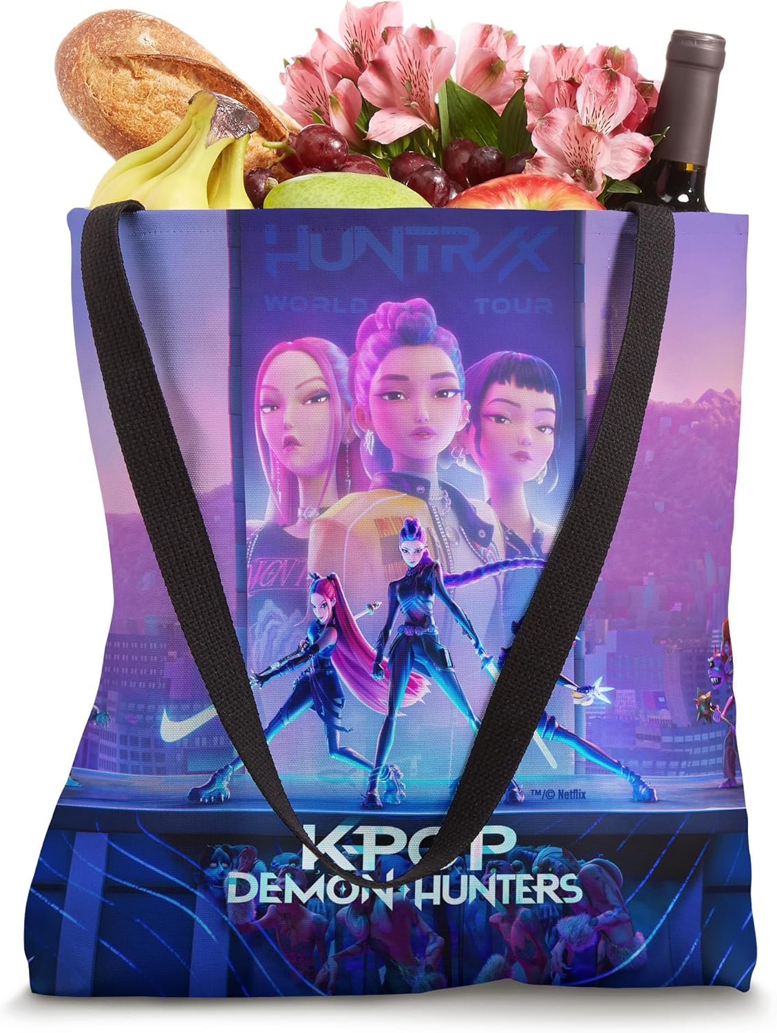 KPop Demon Hunters HUNTR/X Key Art Officially Licensed Tote Bag