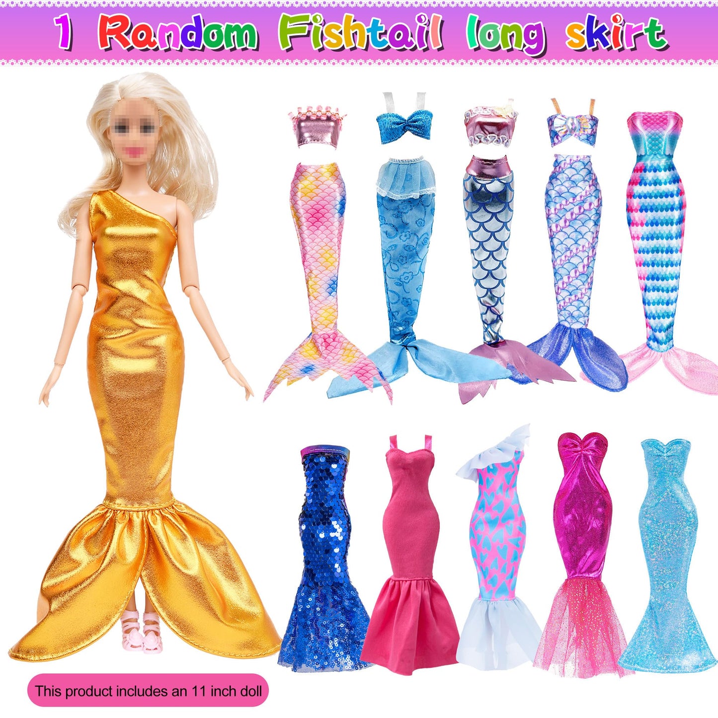 140 Pack 11.5-inch Doll & Closet Set — Fashion DIY Wardrobe Clothes & Accessories