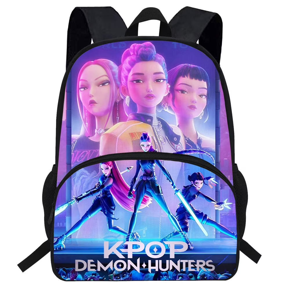 K-Pop Demon Hunters bags and backpacks collection showing tote bags and pouches