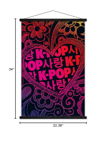 K-Pop Wall Poster — 22.375" × 34" Print with Beechwood Hanger
