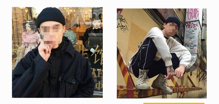 Korean Streetwear K-Pop Beanie Hat — Knitted Winter Cap for Men & Teens