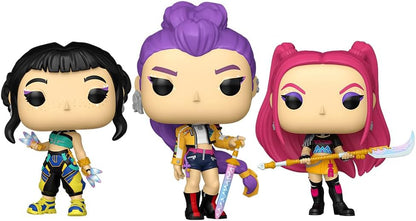 Funko Pop! K-Pop Demon Hunters — Huntr/x 3-Pack (Rumi, Mira & Zoey) Bundled with Box Protectors