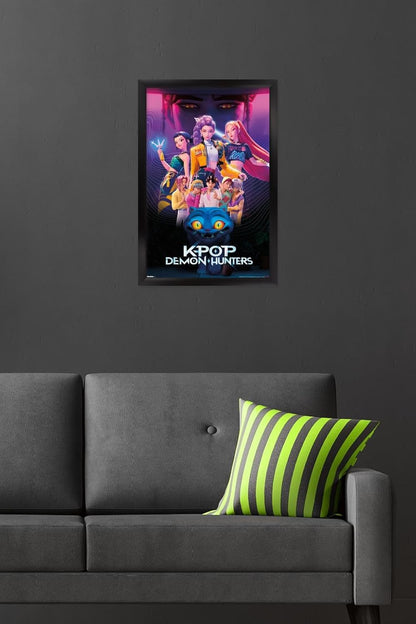 K-Pop Demon Hunters Group Wall Poster (2025) — Unframed 34″ × 22.4″