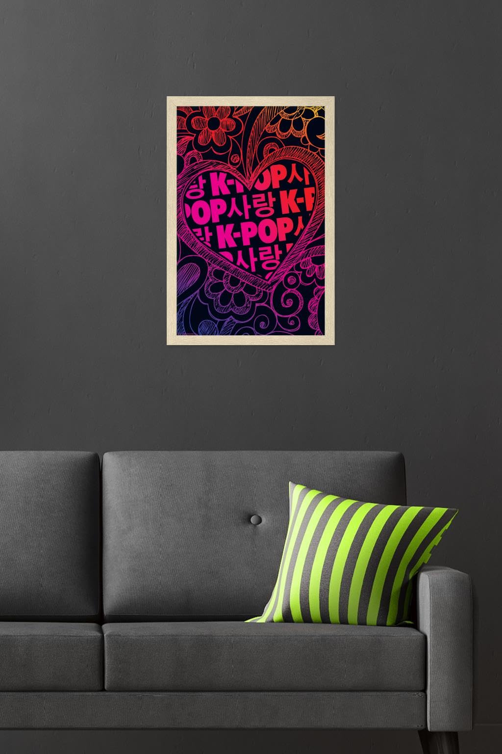 K-Pop Wall Poster — 22.375" × 34" Print with Beechwood Hanger