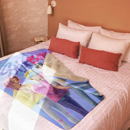 Saja Boys "The Pride" Sherpa Fleece Blanket | K-Pop Demon Hunters Cozy Anime Throw