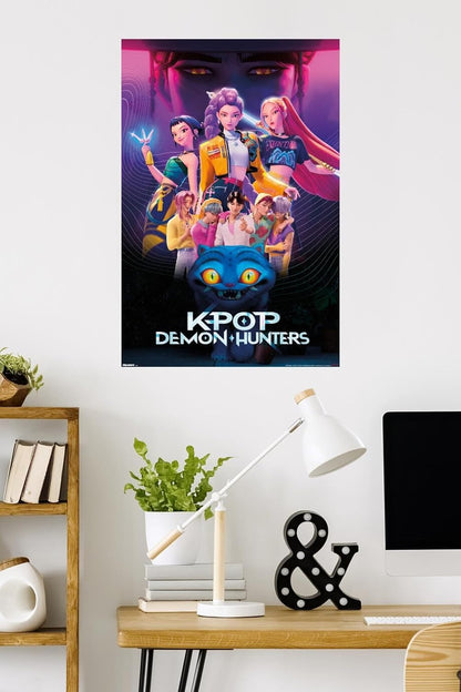 K-Pop Demon Hunters Group Wall Poster (2025) — Unframed 34″ × 22.4″