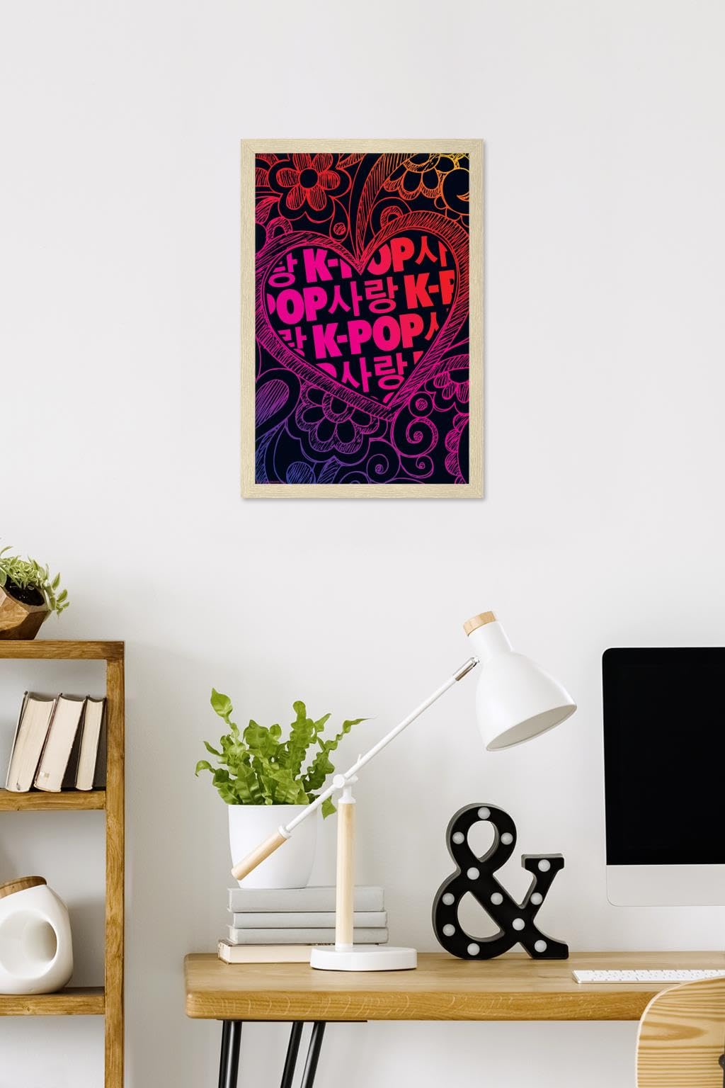 K-Pop Wall Poster — 22.375" × 34" Print with Beechwood Hanger