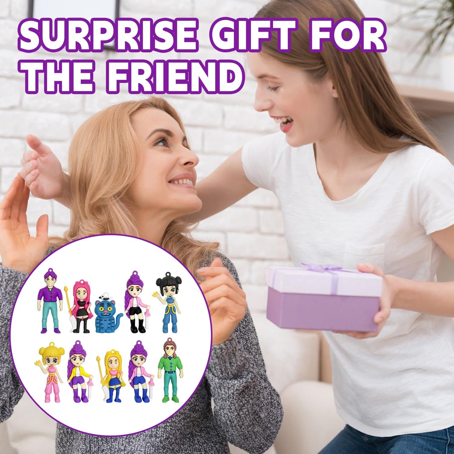 K-Pop Demon Hunters Action Figures — Huntrix Korean Idol Demon Doll Set (10-Piece)