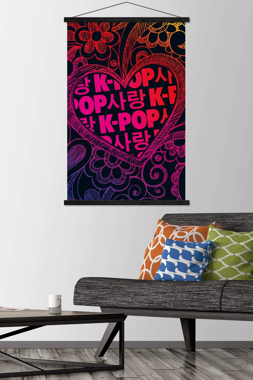 K-Pop Wall Poster — 22.375" × 34" Print with Beechwood Hanger