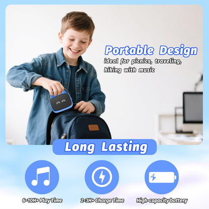 Kids Mini Karaoke Machine Set with Dual Wireless Microphones - Portable Bluetooth Speaker & LED Lights (Purple)