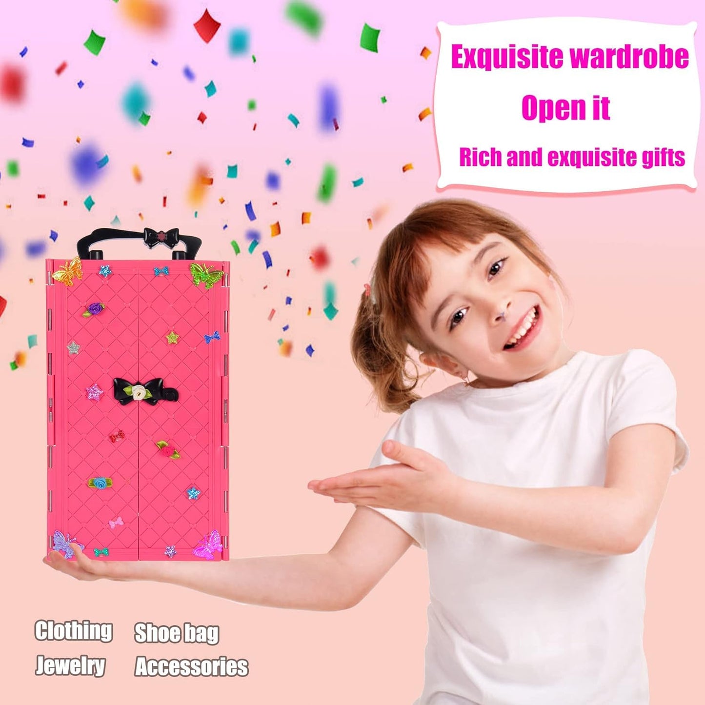 140 Pack 11.5-inch Doll & Closet Set — Fashion DIY Wardrobe Clothes & Accessories