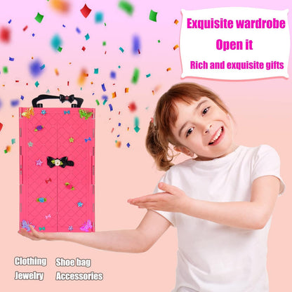 140 Pack 11.5-inch Doll & Closet Set — Fashion DIY Wardrobe Clothes & Accessories