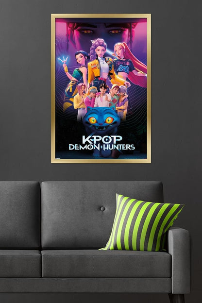 K-Pop Demon Hunters Group Wall Poster (2025) — Unframed 34″ × 22.4″