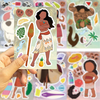 K-Pop Demon Hunters DIY "Make-A-Face" Sticker Set | 24-Sheet Saja Boys & Huntrix Interactive Party Decals