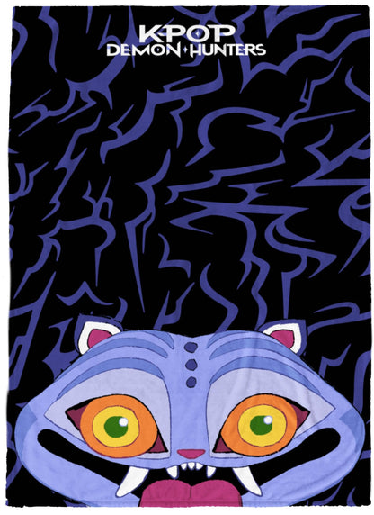 Saja Boys & Huntrix Chibi Plush Throw | K-Pop Demon Hunters Lavender Aesthetic Dorm Blanket