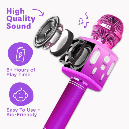 Huntrix "Vocal Star" Kids Karaoke Microphone - Bluetooth & Pre-Loaded Songs for Aspiring Hunters