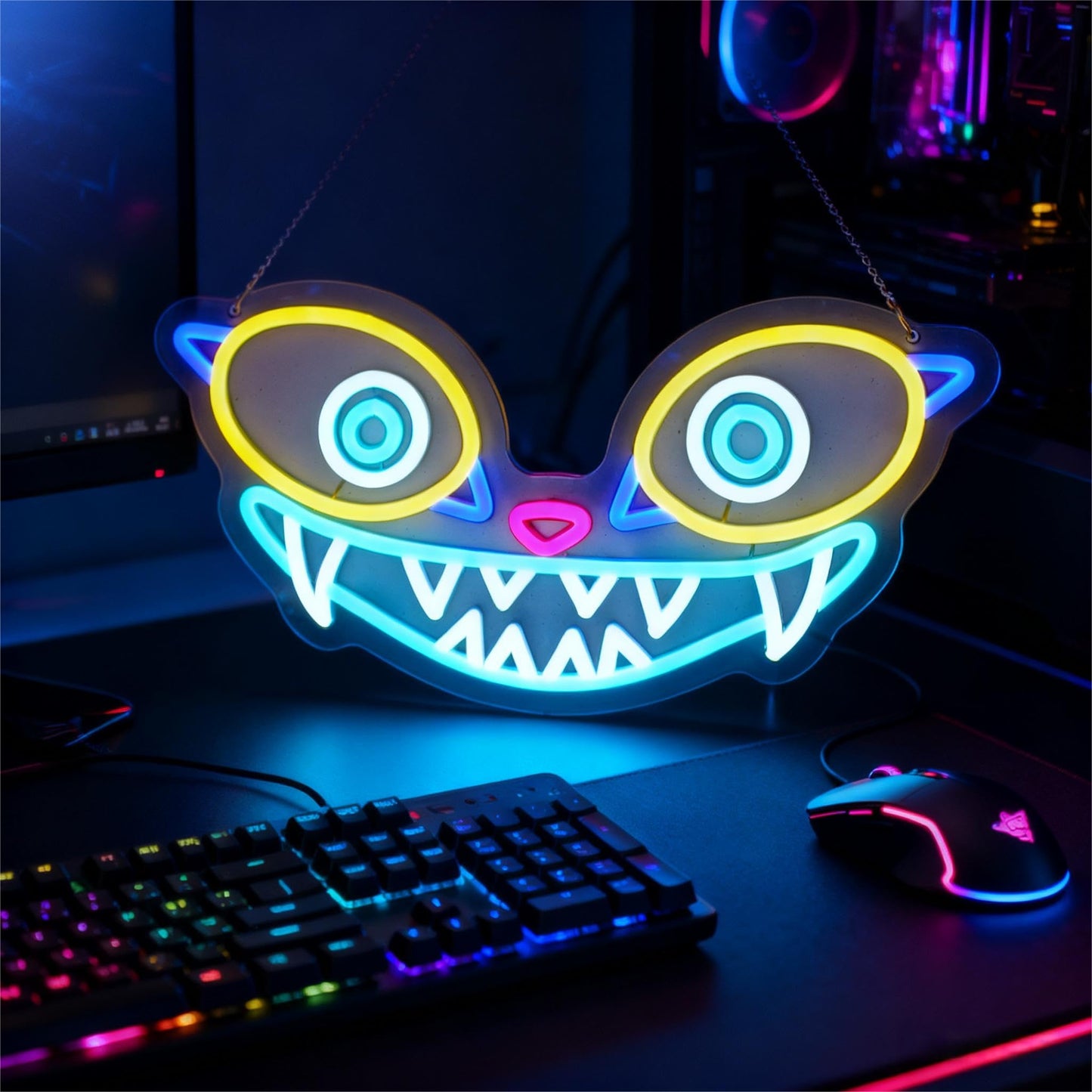 Saja Boys "Pink Idol Glow" Neon Sign | 13"x13" K-Pop Demon Hunters Aesthetic LED Wall Art