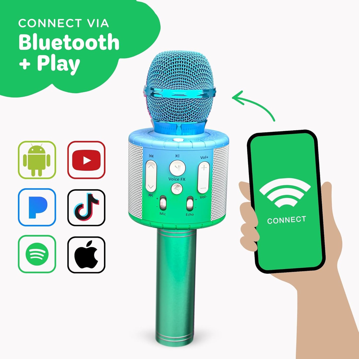 Huntrix "Vocal Star" Kids Karaoke Microphone - Bluetooth & Pre-Loaded Songs for Aspiring Hunters