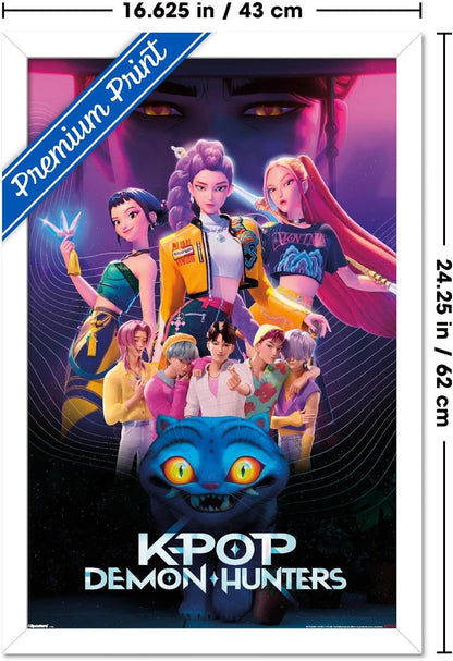 K-Pop Demon Hunters Group Wall Poster (2025) — Unframed 34″ × 22.4″