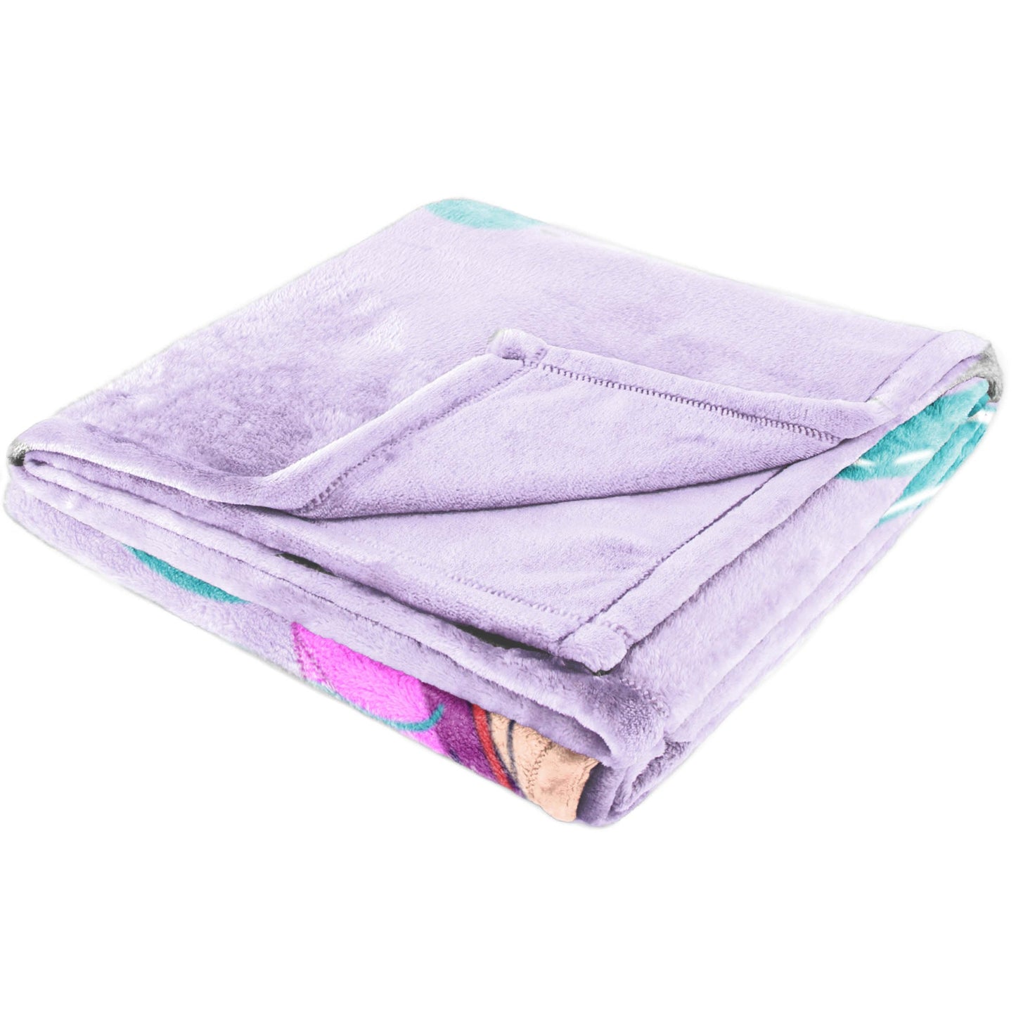 Saja Boys & Huntrix Chibi Plush Throw | K-Pop Demon Hunters Lavender Aesthetic Dorm Blanket