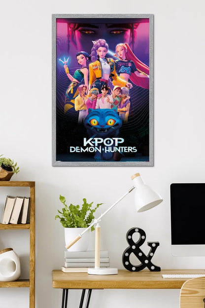 K-Pop Demon Hunters Group Wall Poster (2025) — Unframed 34″ × 22.4″
