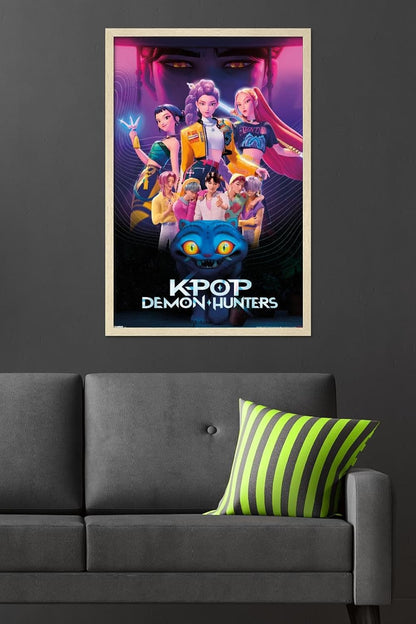 K-Pop Demon Hunters Group Wall Poster (2025) — Unframed 34″ × 22.4″