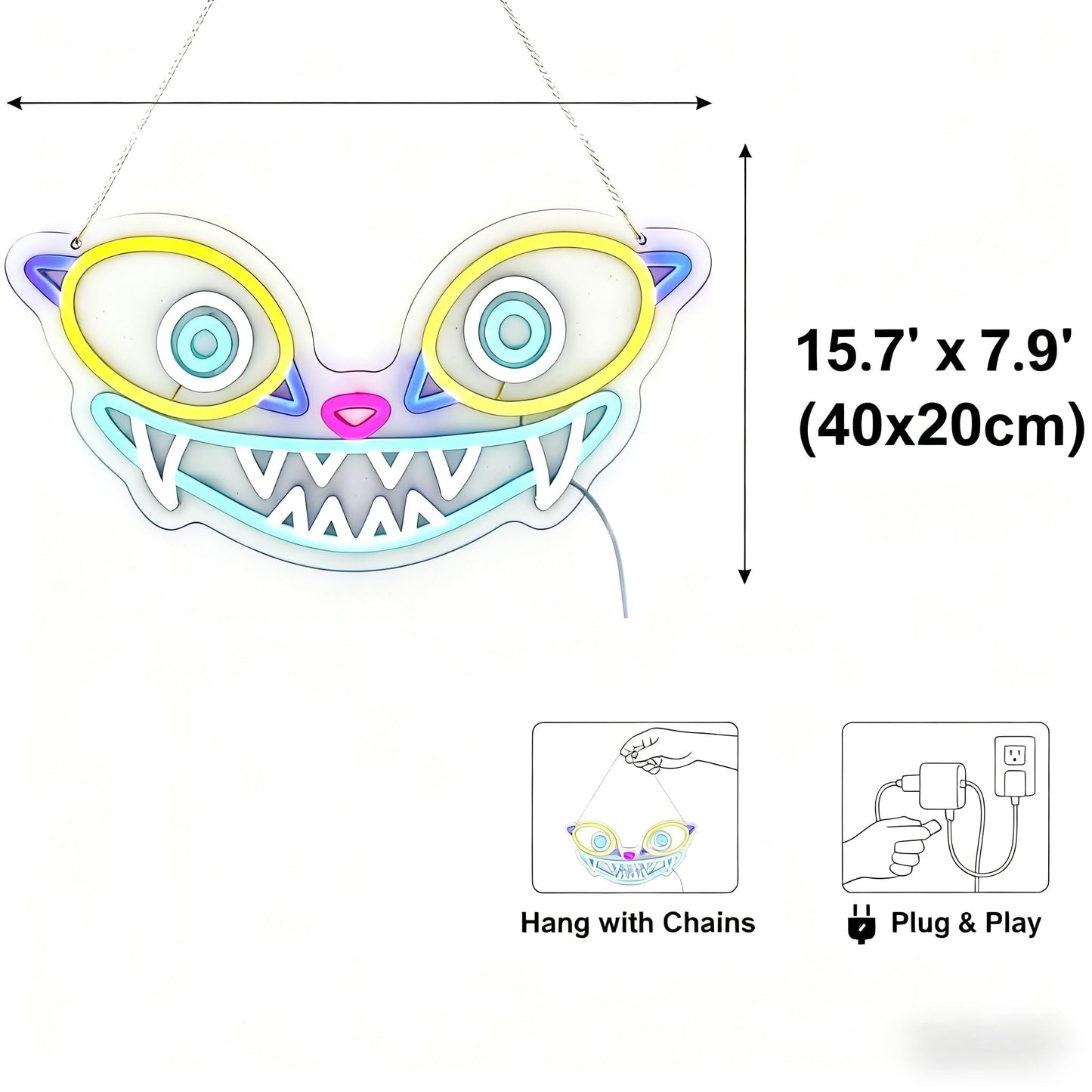 Saja Boys "Pink Idol Glow" Neon Sign | 13"x13" K-Pop Demon Hunters Aesthetic LED Wall Art