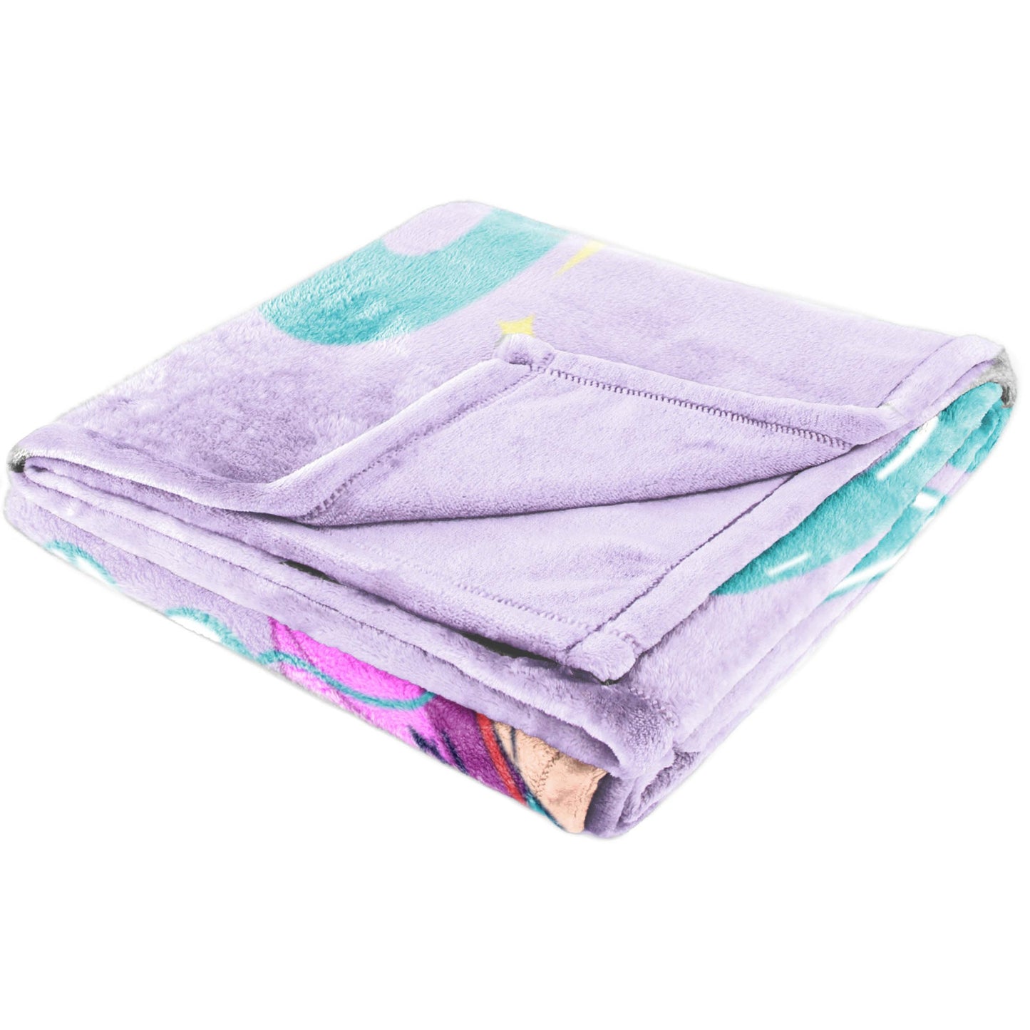 Saja Boys & Huntrix Chibi Plush Throw | K-Pop Demon Hunters Lavender Aesthetic Dorm Blanket