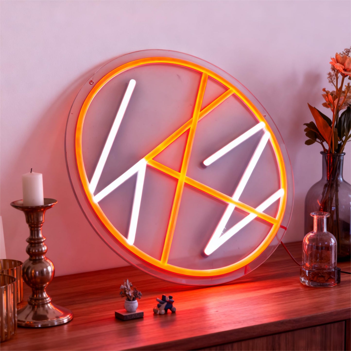 Saja Boys "Pink Idol Glow" Neon Sign | 13"x13" K-Pop Demon Hunters Aesthetic LED Wall Art