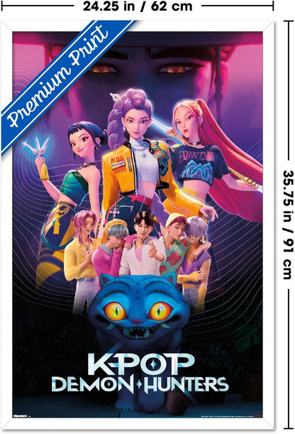 K-Pop Demon Hunters Group Wall Poster (2025) — Unframed 34″ × 22.4″