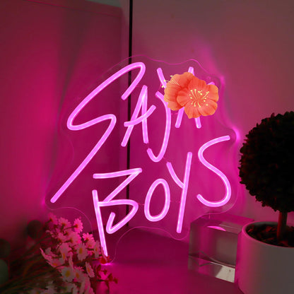 Saja Boys "Pink Idol Glow" Neon Sign | 13"x13" K-Pop Demon Hunters Aesthetic LED Wall Art