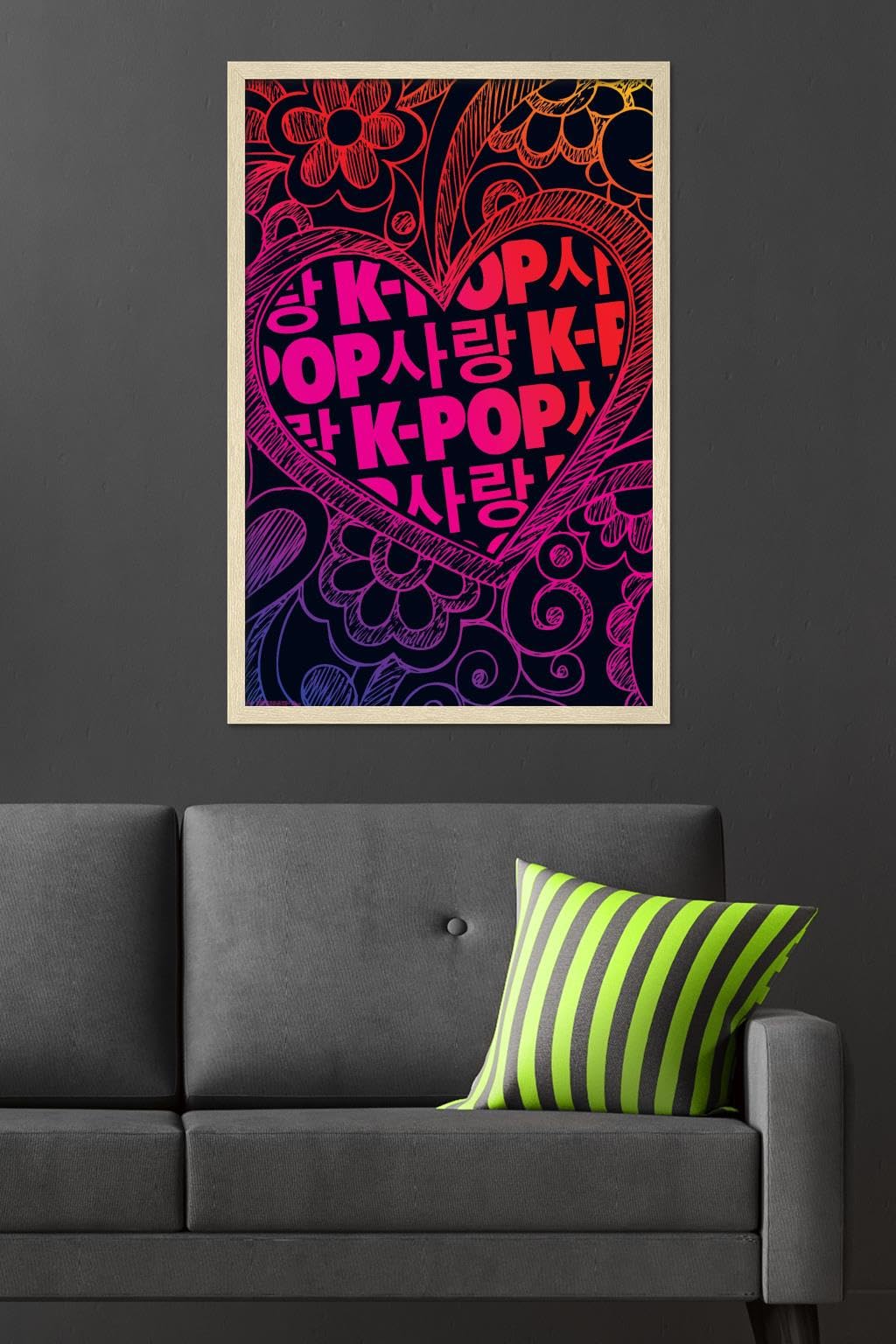 K-Pop Wall Poster — 22.375" × 34" Print with Beechwood Hanger