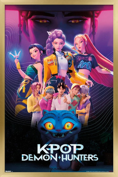 K-Pop Demon Hunters Group Wall Poster (2025) — Unframed 34″ × 22.4″