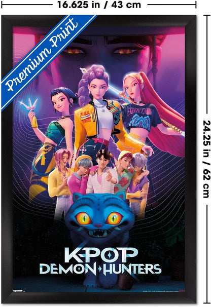 K-Pop Demon Hunters Group Wall Poster (2025) — Unframed 34″ × 22.4″