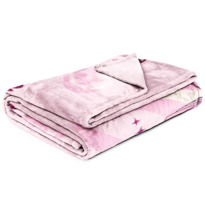 Saja Boys & Huntrix Chibi Plush Throw | K-Pop Demon Hunters Lavender Aesthetic Dorm Blanket