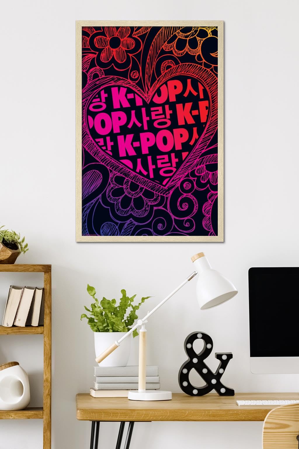 K-Pop Wall Poster — 22.375" × 34" Print with Beechwood Hanger