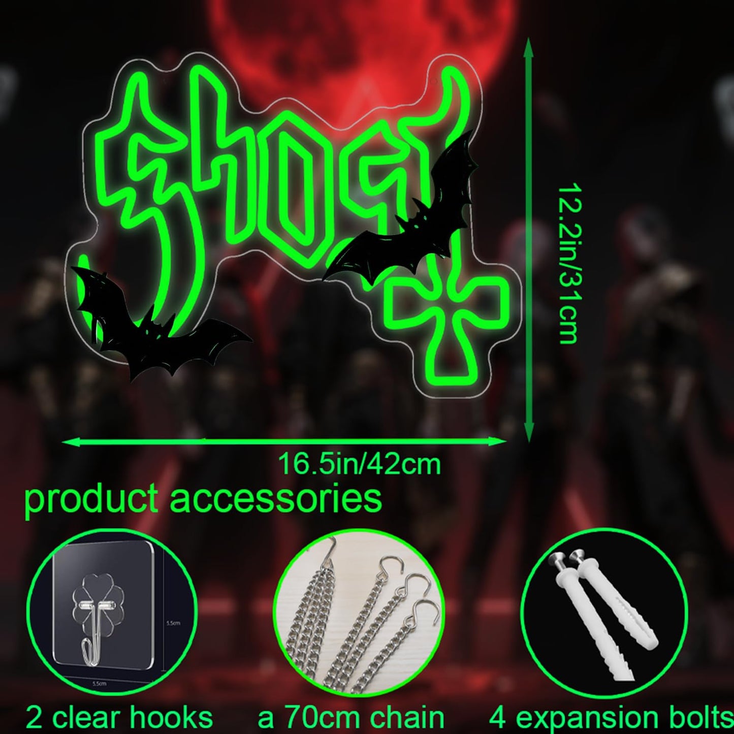 Saja Boys "Pink Idol Glow" Neon Sign | 13"x13" K-Pop Demon Hunters Aesthetic LED Wall Art