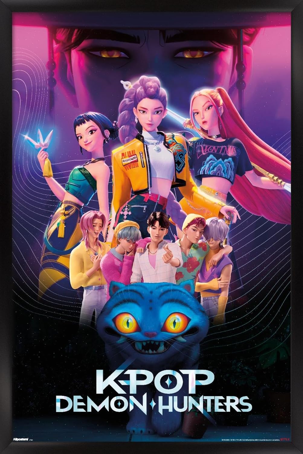 K-Pop Demon Hunters Group Wall Poster (2025) — Unframed 34″ × 22.4″