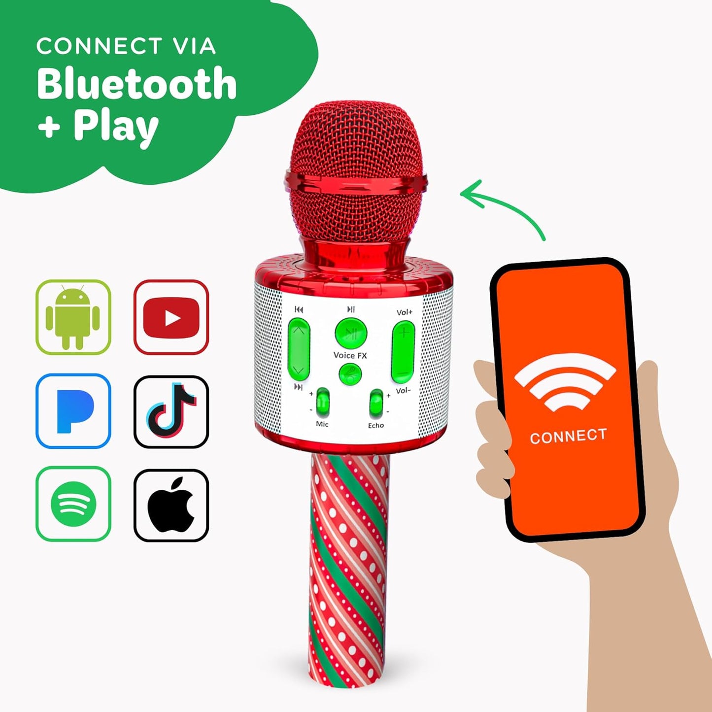 Huntrix "Vocal Star" Kids Karaoke Microphone - Bluetooth & Pre-Loaded Songs for Aspiring Hunters