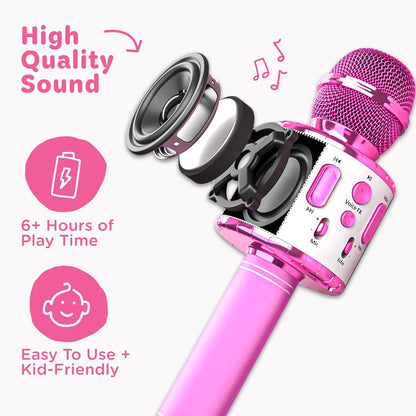 Huntrix "Vocal Star" Kids Karaoke Microphone - Bluetooth & Pre-Loaded Songs for Aspiring Hunters