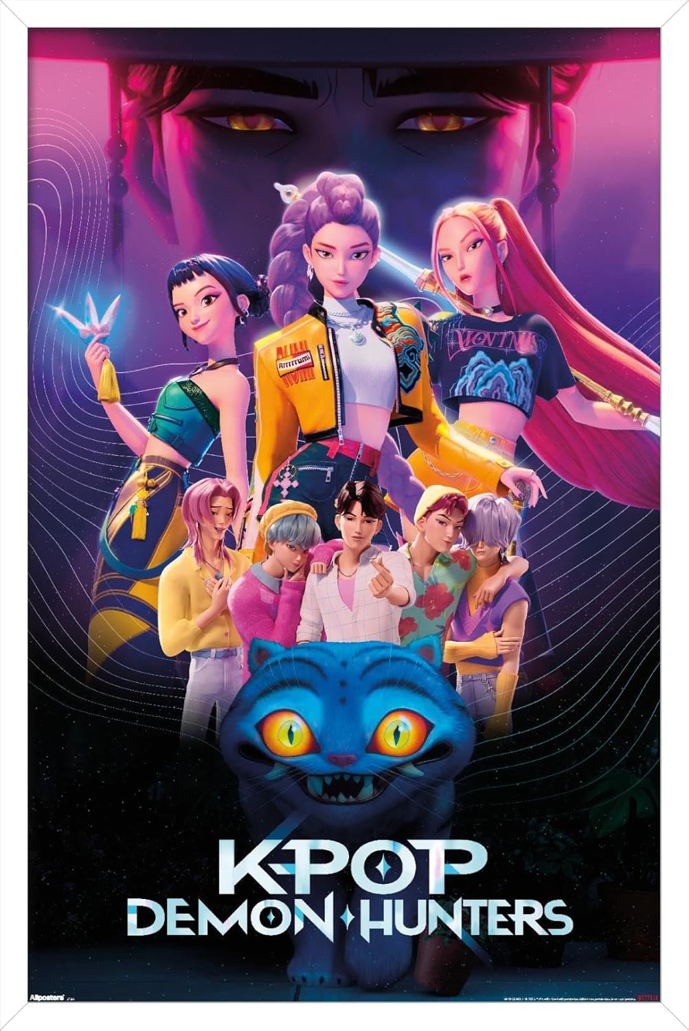 K-Pop Demon Hunters Group Wall Poster (2025) — Unframed 34″ × 22.4″