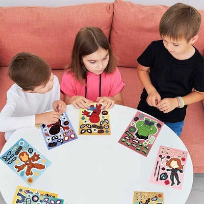 K-Pop Demon Hunters DIY "Make-A-Face" Sticker Set | 24-Sheet Saja Boys & Huntrix Interactive Party Decals