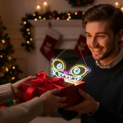 Saja Boys "Pink Idol Glow" Neon Sign | 13"x13" K-Pop Demon Hunters Aesthetic LED Wall Art