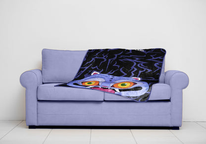 Saja Boys & Huntrix Chibi Plush Throw | K-Pop Demon Hunters Lavender Aesthetic Dorm Blanket