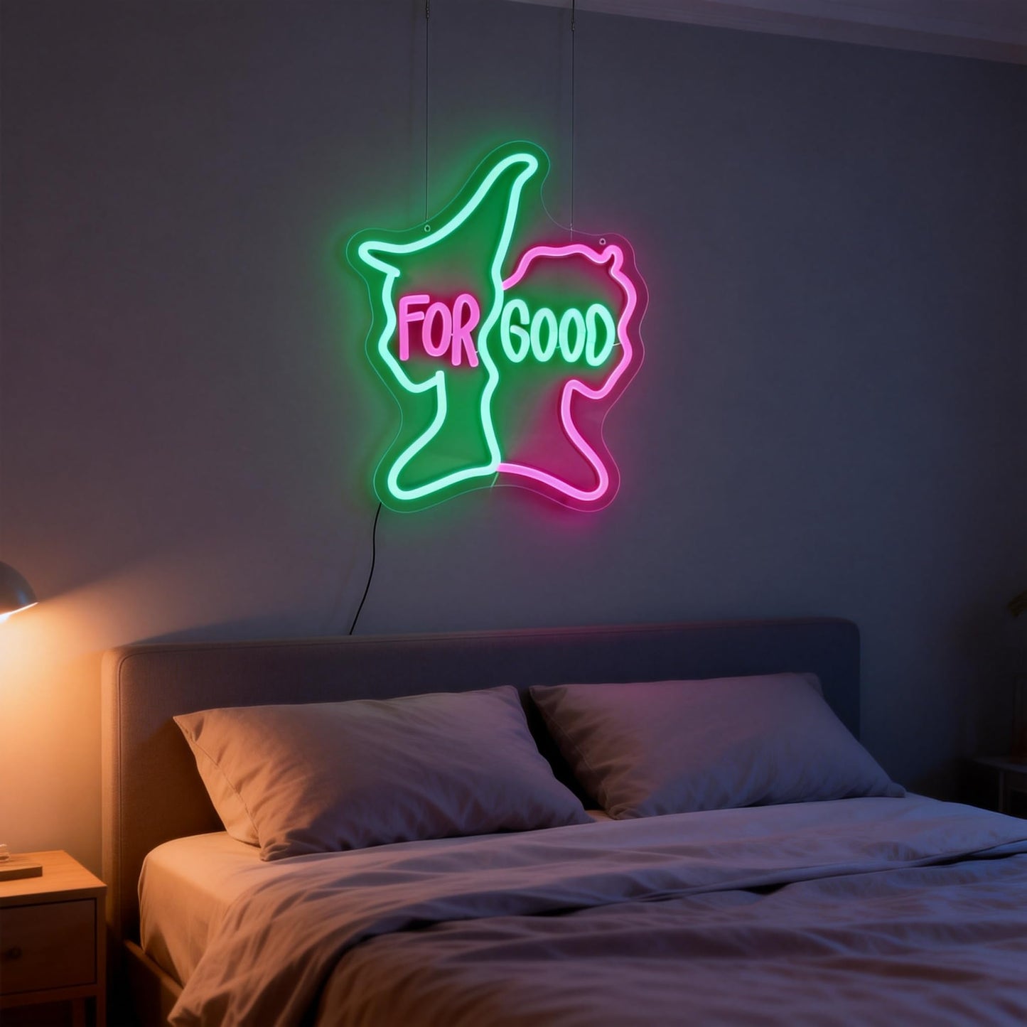 Saja Boys "Pink Idol Glow" Neon Sign | 13"x13" K-Pop Demon Hunters Aesthetic LED Wall Art