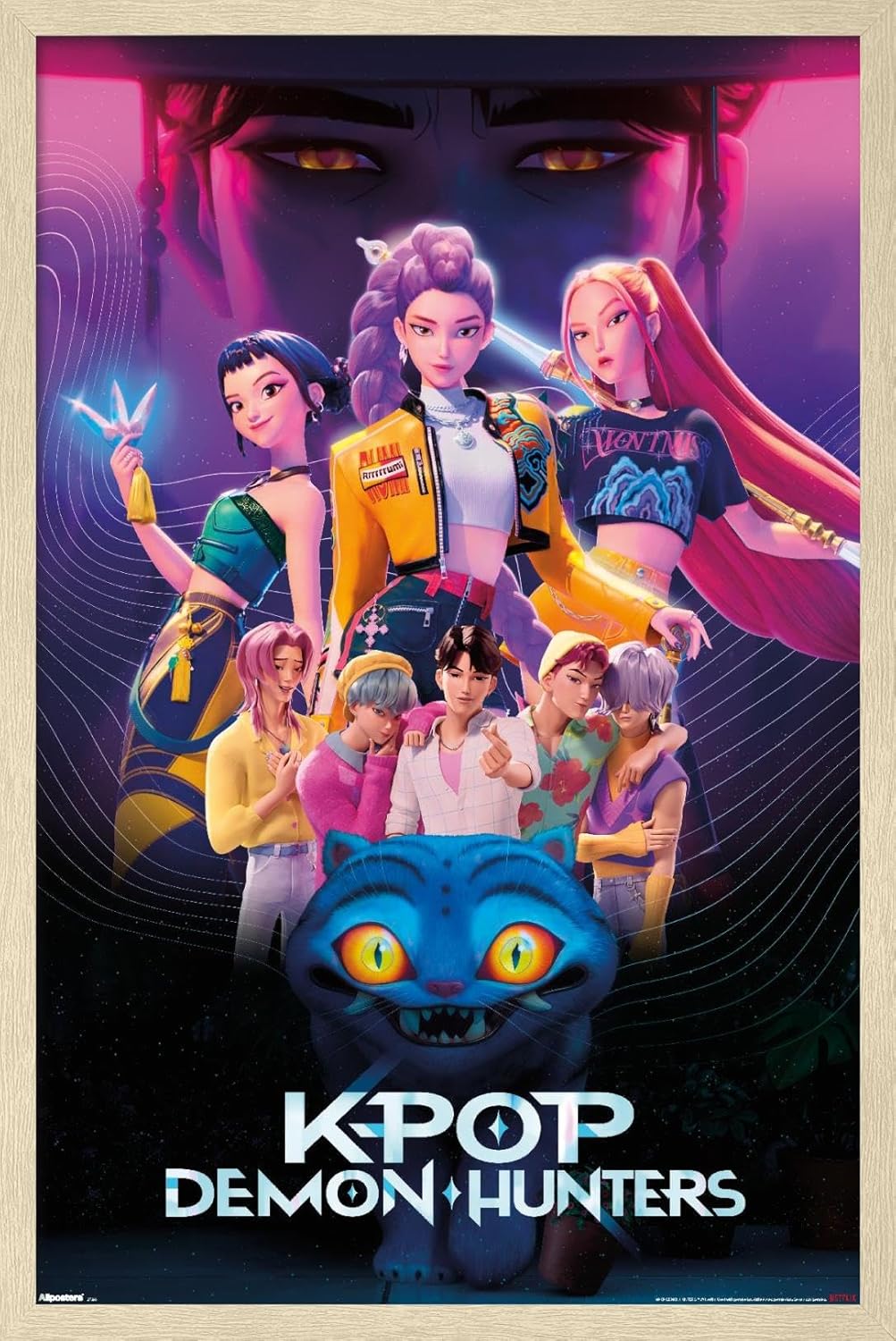 K-Pop Demon Hunters Group Wall Poster (2025) — Unframed 34″ × 22.4″