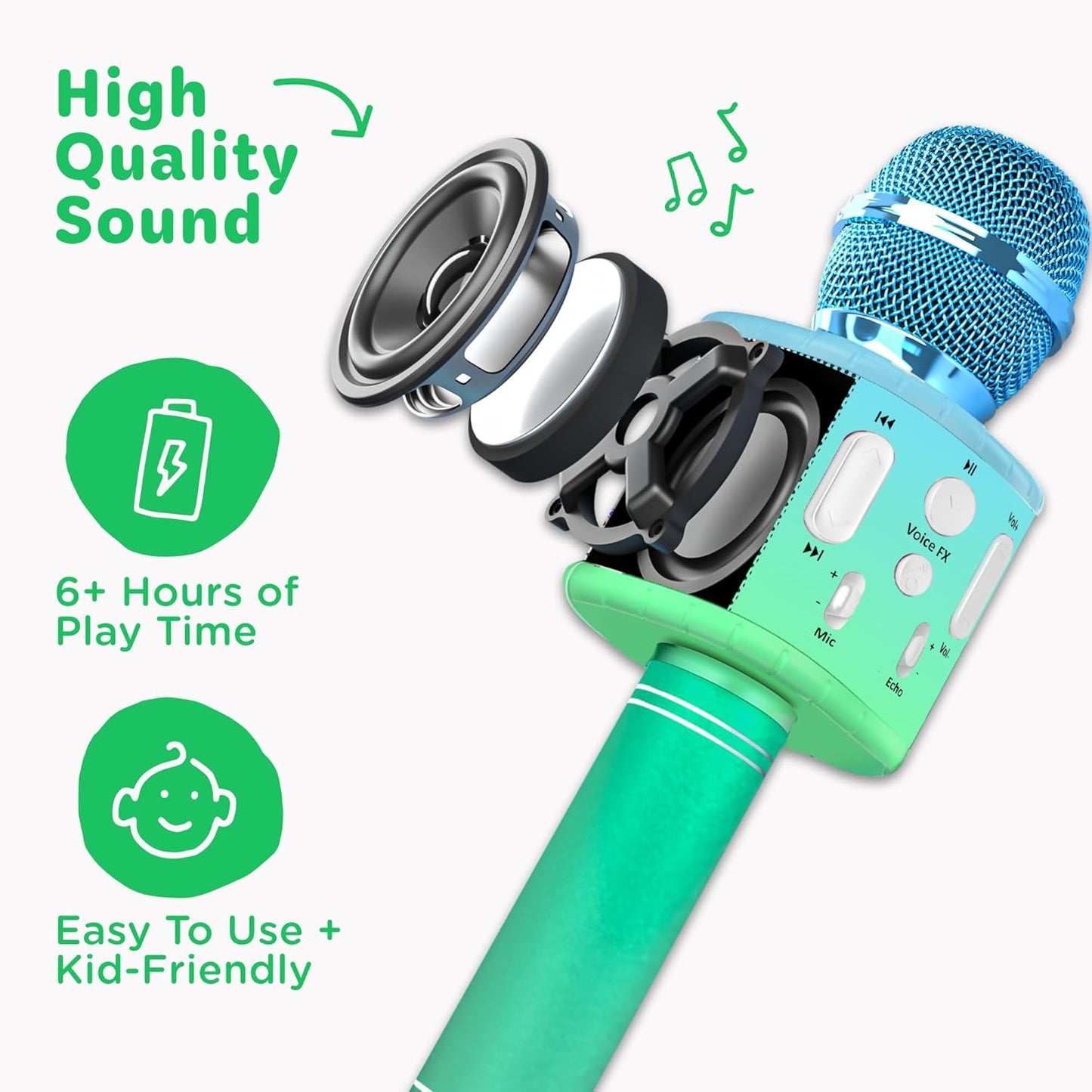 Huntrix "Vocal Star" Kids Karaoke Microphone - Bluetooth & Pre-Loaded Songs for Aspiring Hunters
