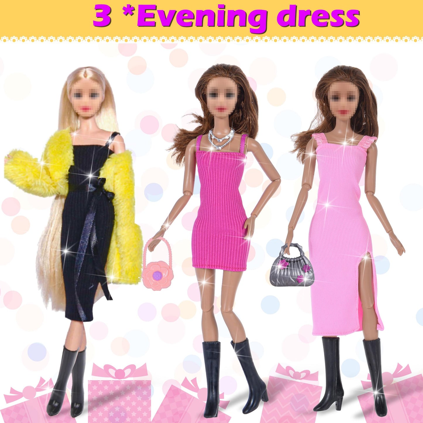 140 Pack 11.5-inch Doll & Closet Set — Fashion DIY Wardrobe Clothes & Accessories