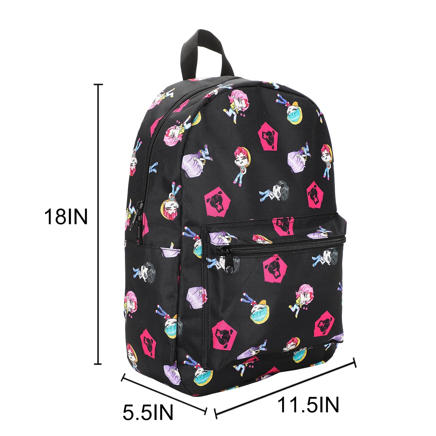 Saja Boys "Dark Idol" All-Over Print Backpack | 16.5" K-Pop Demon Hunters Tech Streetwear Bag